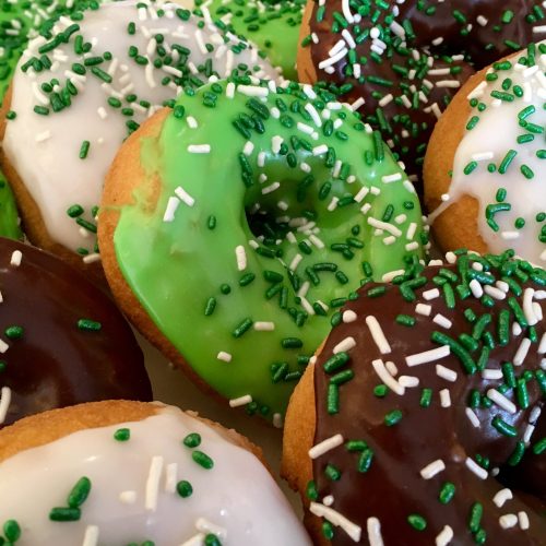Green Iced Donuts St. Patricks Day Donuts