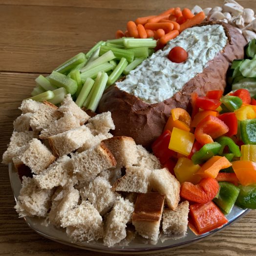 Rye Bread (Cubed Rye Bread available) Dill Dip Rye Bread Platter - Football Game Day 2020