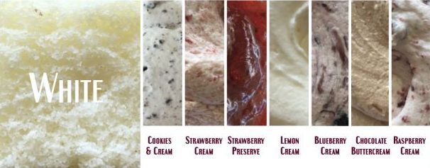White Wedding Cake:Filling Combos White Wedding Cake:Filling Combos